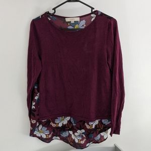 Loft Long Sleeve Floral Blouse